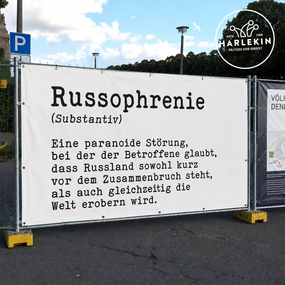 BAUZAUNBANNER 3,4 m x 1,7 m • RUSSOPHRENIE