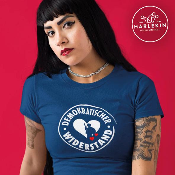 DEMOKR. WIDERSTAND PREMIUM SHIRT MÄDELS • BADGE