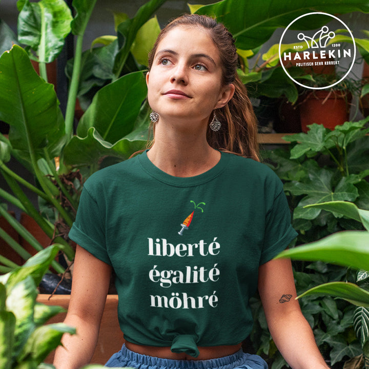 DIE MÖHRE: GRÜNZEUG PREMIUM SHIRT MÄDELS • LIBERTE EGALITE MÖHRE - DUNKEL