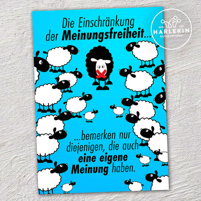 GROSSE STICKER / AUFKLEBER • EINSCHRÄNKUNG DER MEINUNGSFREIHEIT (10 STK.)