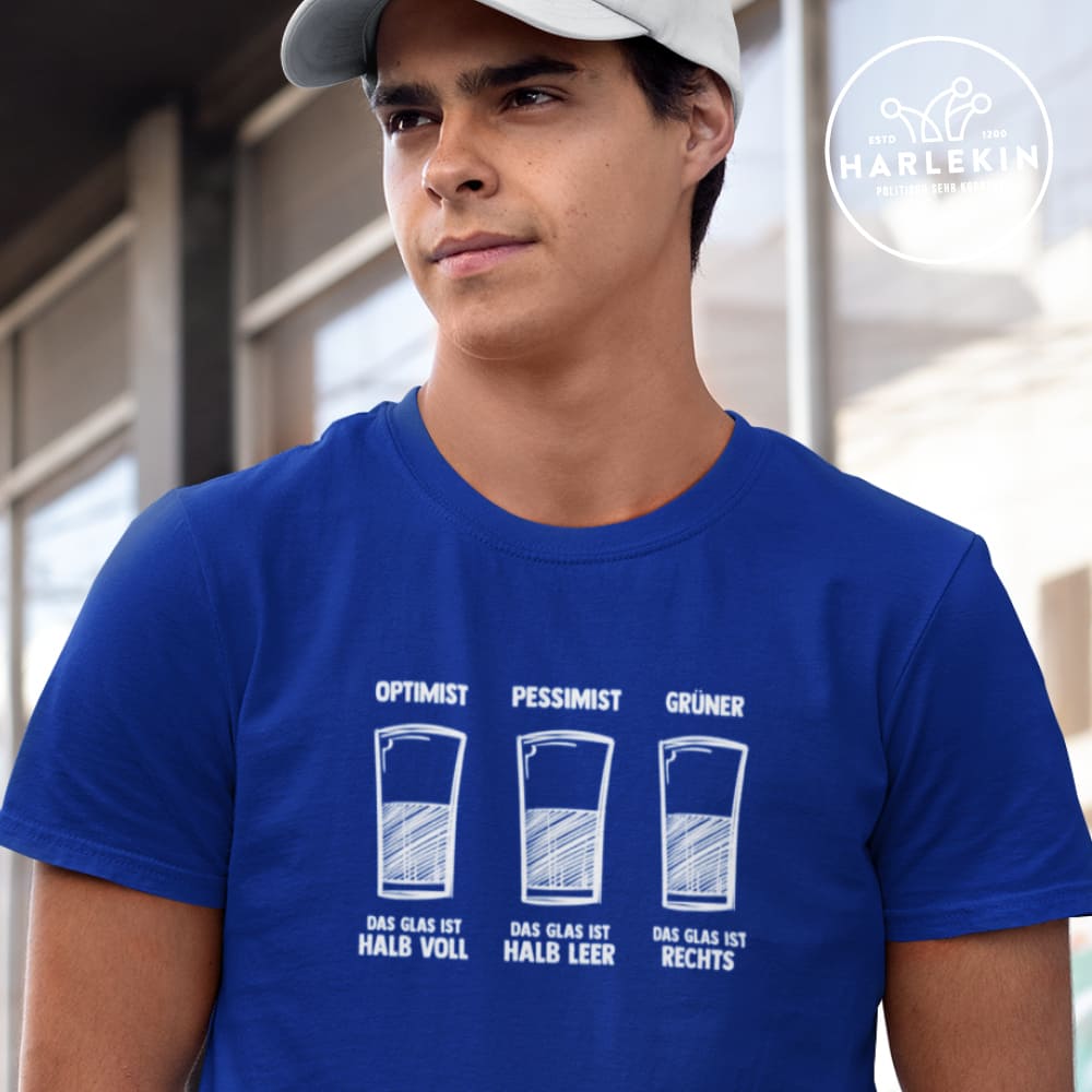 PREMIUM SHIRT BUBEN • DAS GLAS - OPTIMIST / PESSIMIST / GRÜNER