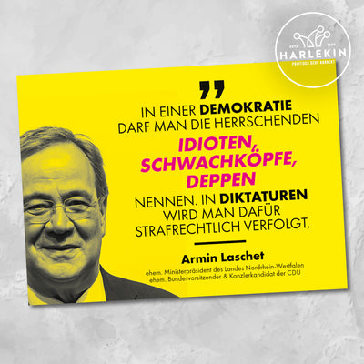 STICKER / AUFKLEBER • LASCHET - DEMOKRATIE & DIKTATUREN (10 STK.)