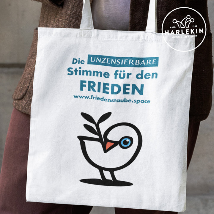 STOFFTASCHE • FRIEDENSTAUBE.SPACE - FRONTPRINT - hell