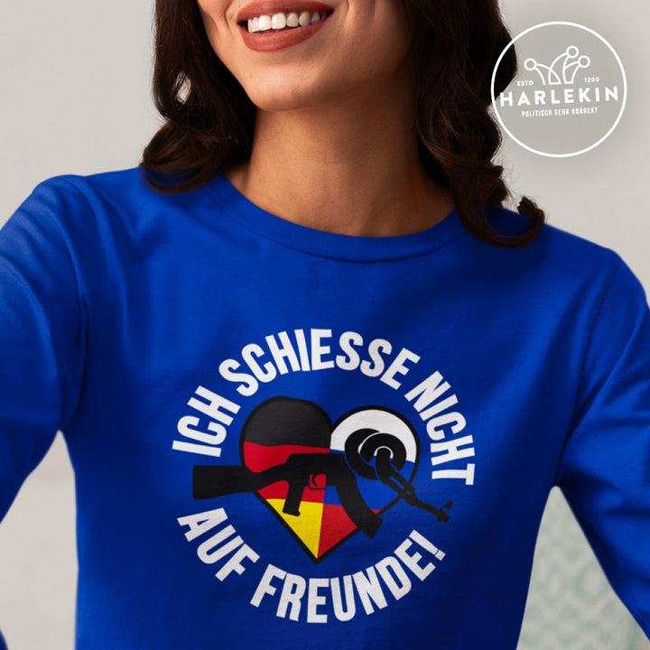 SWEATER MÄDELS • ICH SCHIESSE NICHT AUF FREUNDE! - dunkel