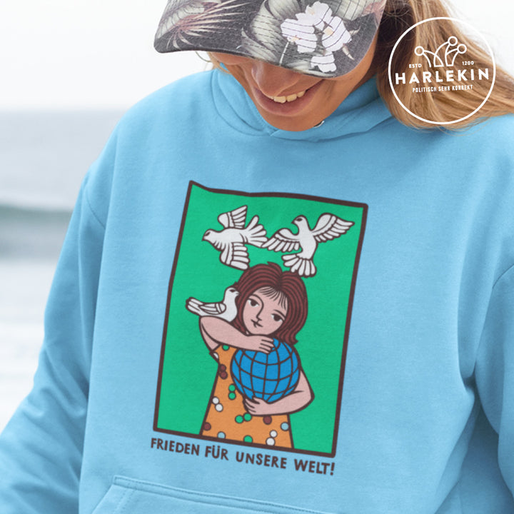 HOODIE MÄDELS • FRIEDEN FÜR UNSERE WELT! (DDR-ORIGINAL-PLAKAT)