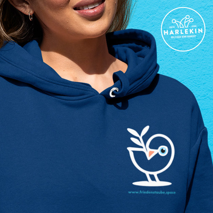 HOODIE MÄDELS • FRIEDENSTAUBE.SPACE - BRUST BADGE - dunkel