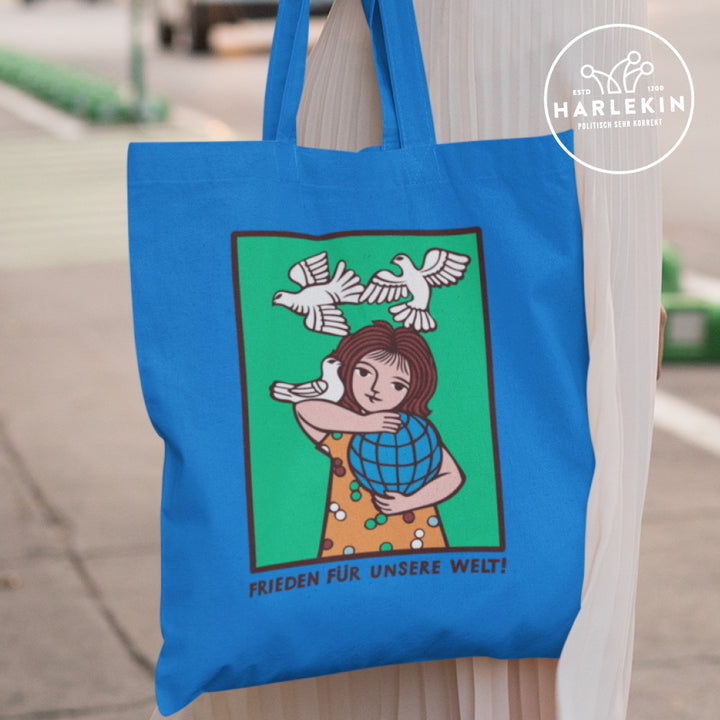 STOFFTASCHE • FRIEDEN FÜR UNSERE WELT! (DDR-ORIGINAL-PLAKAT)