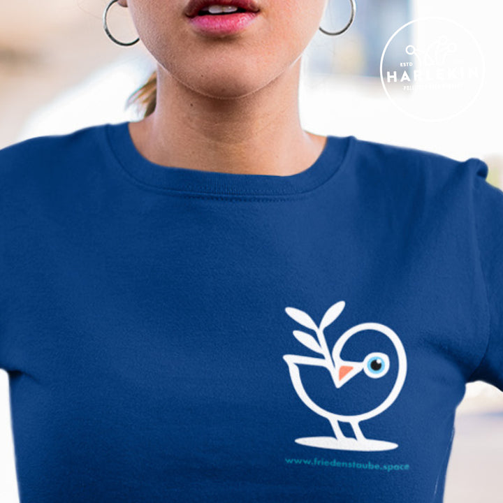 PREMIUM SHIRT MÄDELS • FRIEDENSTAUBE.SPACE - BRUST BADGE - dunkel