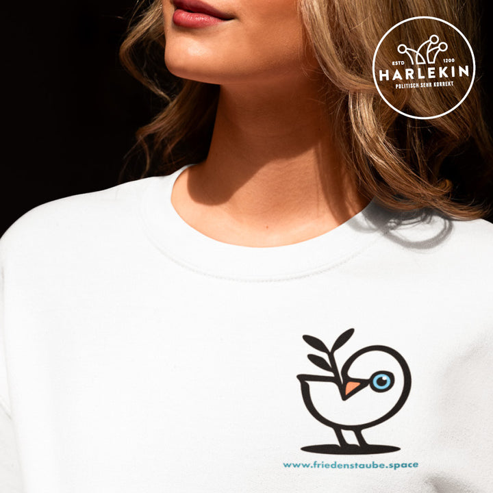 SWEATER MÄDELS • FRIEDENSTAUBE.SPACE - BRUST BADGE - hell
