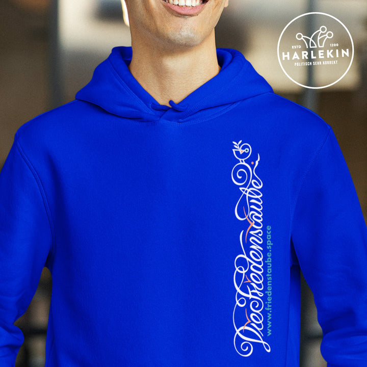 HOODIE BUBEN • FRIEDENSTAUBE.SPACE - SEITENPRINT LOGO - dunkel