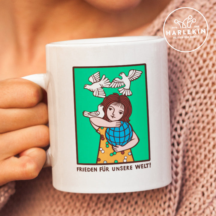 TASSE • FRIEDEN FÜR UNSERE WELT! (DDR-ORIGINAL-PLAKAT)