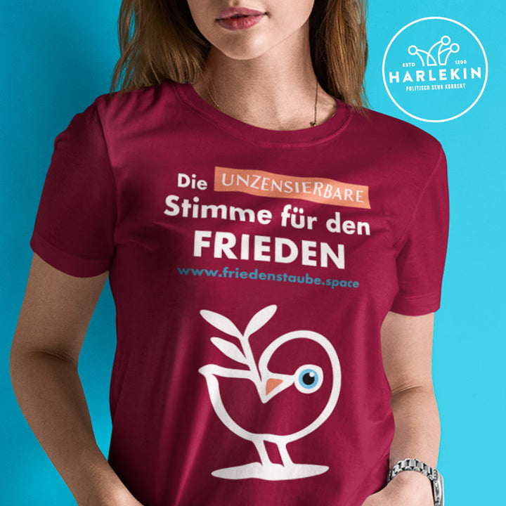 PREMIUM SHIRT MÄDELS • FRIEDENSTAUBE.SPACE - FRONTPRINT - dunkel