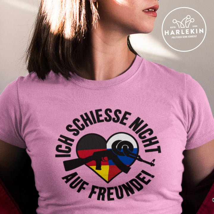 PREMIUM SHIRT MÄDELS • ICH SCHIESSE NICHT AUF FREUNDE! - hell