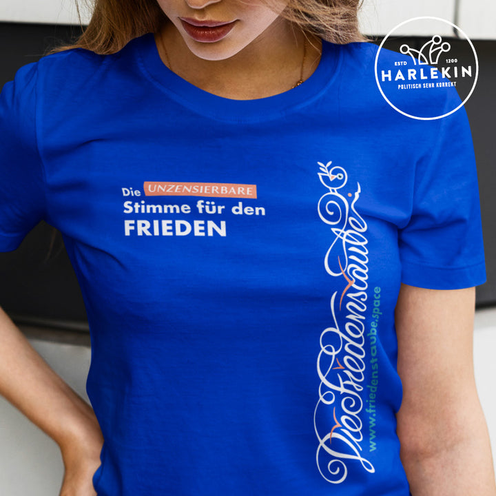 PREMIUM SHIRT MÄDELS • FRIEDENSTAUBE.SPACE - SEITENPRINT - dunkel