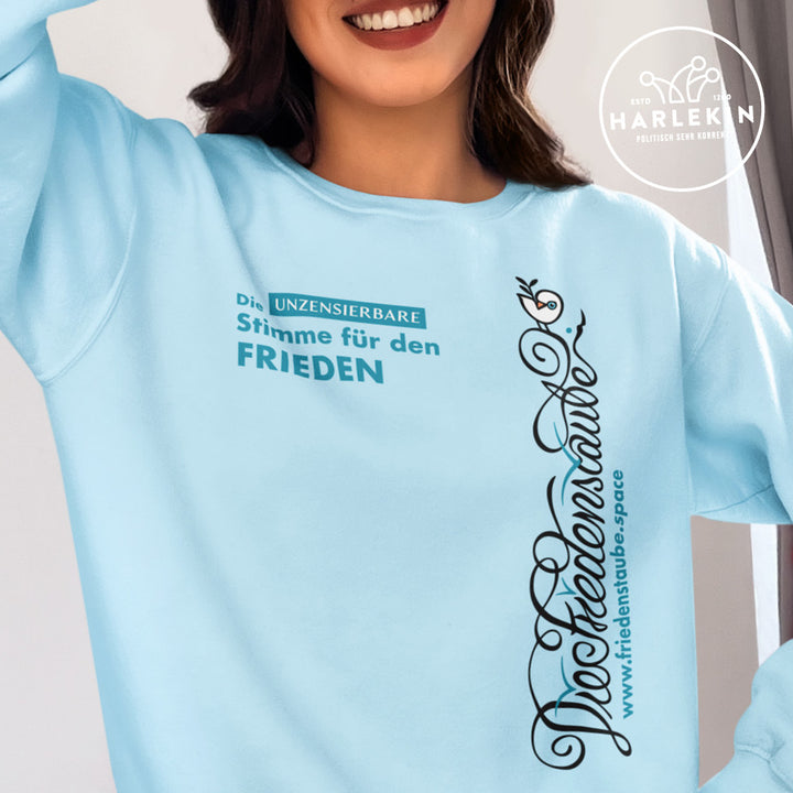 SWEATER MÄDELS • FRIEDENSTAUBE.SPACE - SEITENPRINT - hell