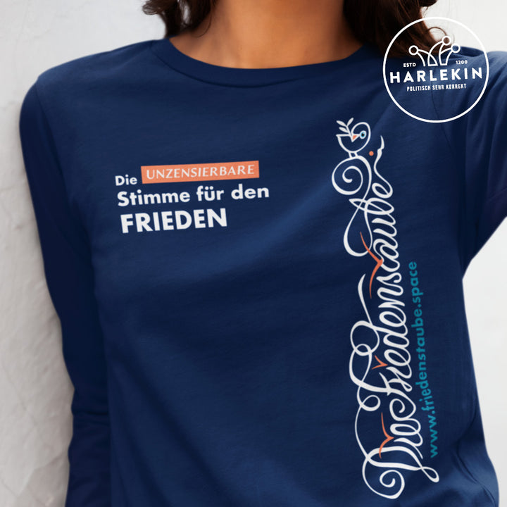 SWEATER MÄDELS • FRIEDENSTAUBE.SPACE - SEITENPRINT - dunkel