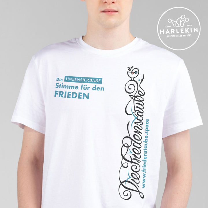 PREMIUM SHIRT BUBEN • FRIEDENSTAUBE.SPACE - SEITENPRINT - hell