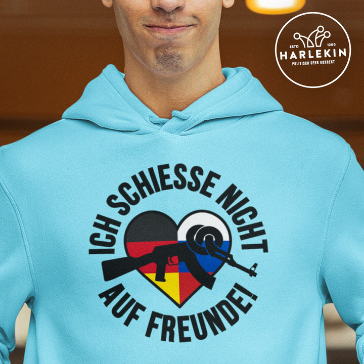 HOODIE BUBEN • ICH SCHIESSE NICHT AUF FREUNDE! - hell