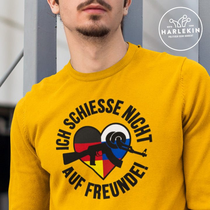 SWEATER BUBEN • ICH SCHIESSE NICHT AUF FREUNDE! - hell