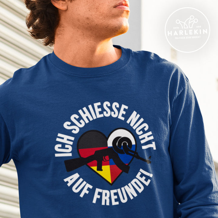 SWEATER BUBEN • ICH SCHIESSE NICHT AUF FREUNDE! - dunkel