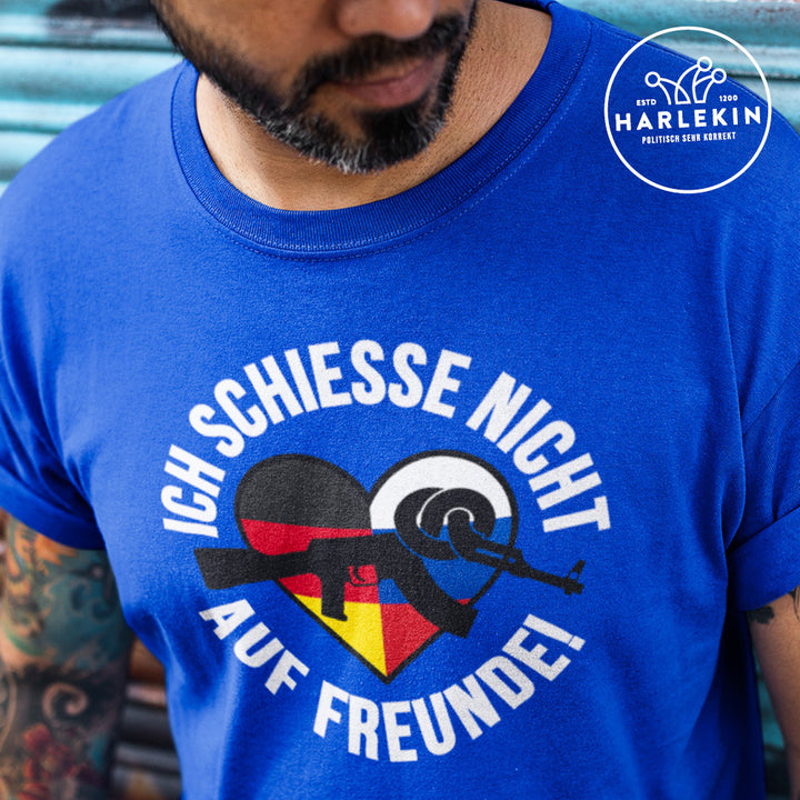 PREMIUM SHIRT BUBEN • ICH SCHIESSE NICHT AUF FREUNDE! - dunkel