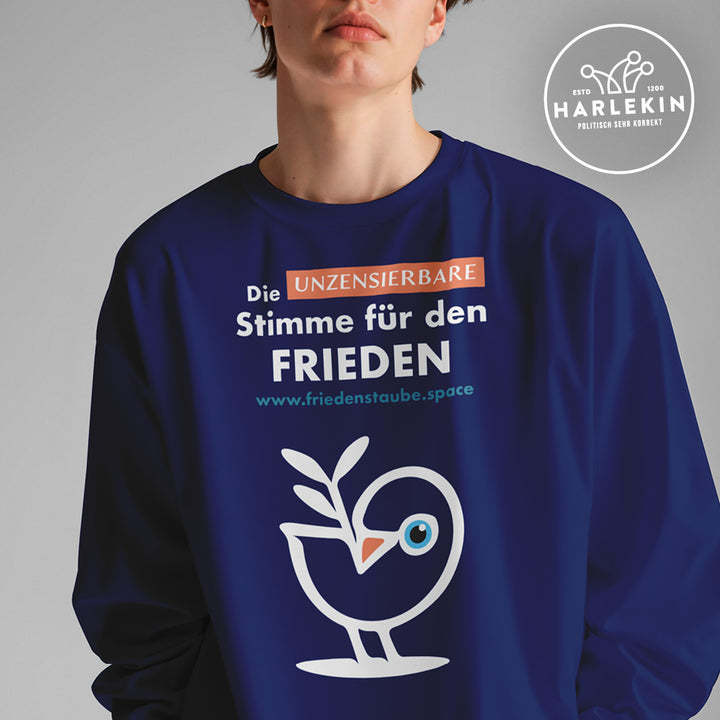 SWEATER BUBEN • FRIEDENSTAUBE.SPACE - FRONTPRINT - dunkel