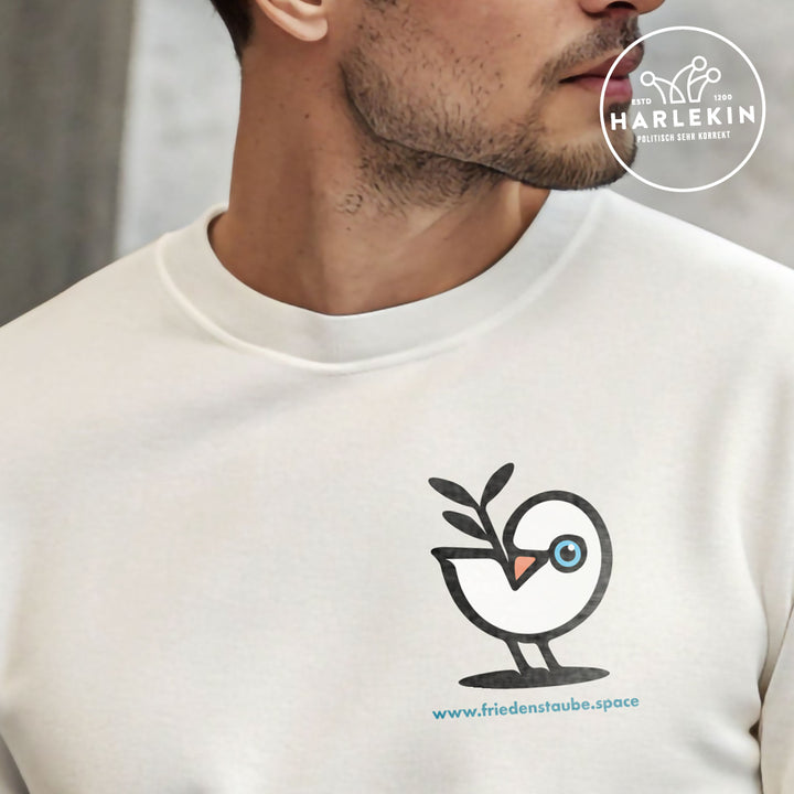 SWEATER BUBEN • FRIEDENSTAUBE.SPACE - BRUST BADGE - hell