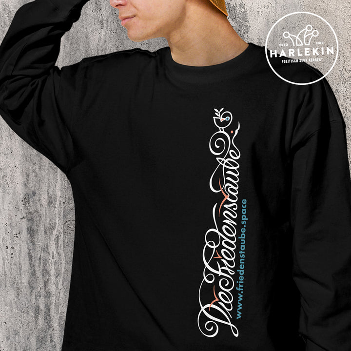 SWEATER BUBEN • FRIEDENSTAUBE.SPACE - SEITENPRINT LOGO - dunkel