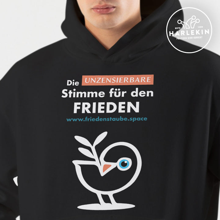 HOODIE BUBEN • FRIEDENSTAUBE.SPACE - FRONTPRINT - dunkel