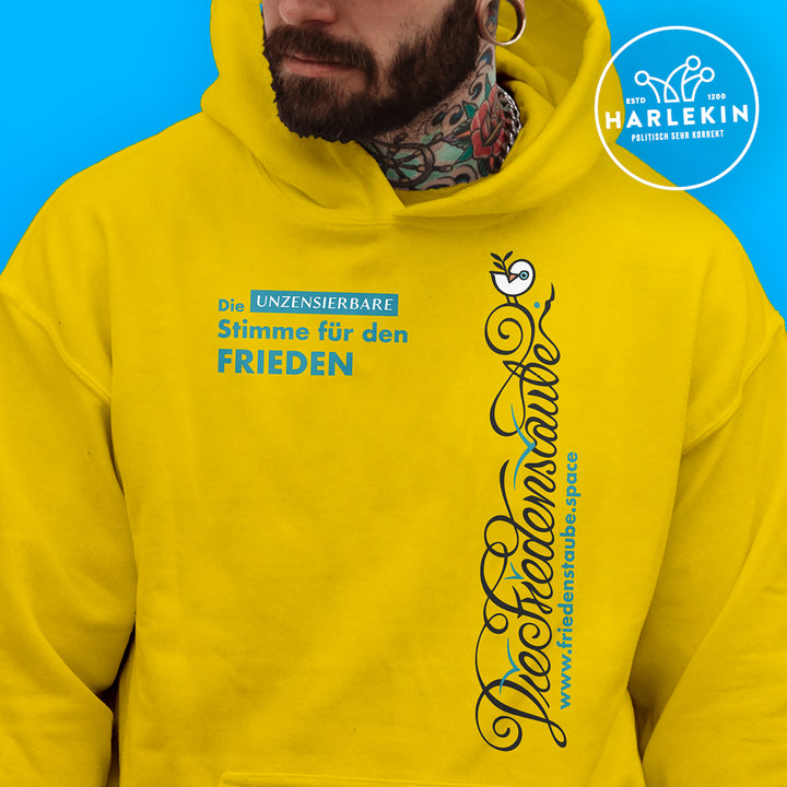 HOODIE BUBEN • FRIEDENSTAUBE.SPACE - SEITENPRINT - hell