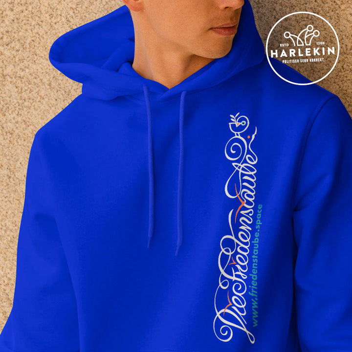 HOODIE BUBEN • FRIEDENSTAUBE.SPACE - SEITENPRINT LOGO - dunkel