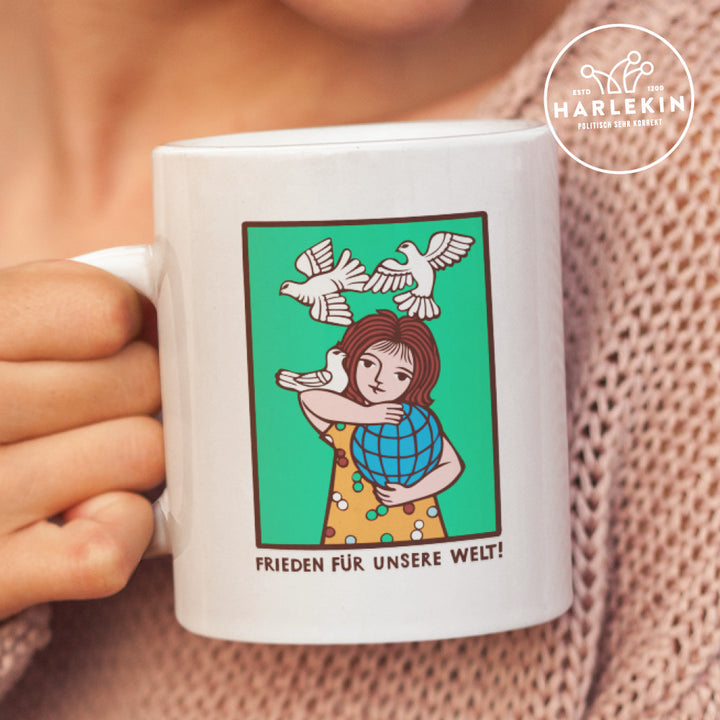 TASSE • FRIEDEN FÜR UNSERE WELT! (DDR-ORIGINAL-PLAKAT)