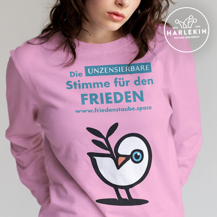 SWEATER MÄDELS • FRIEDENSTAUBE.SPACE - FRONTPRINT - hell