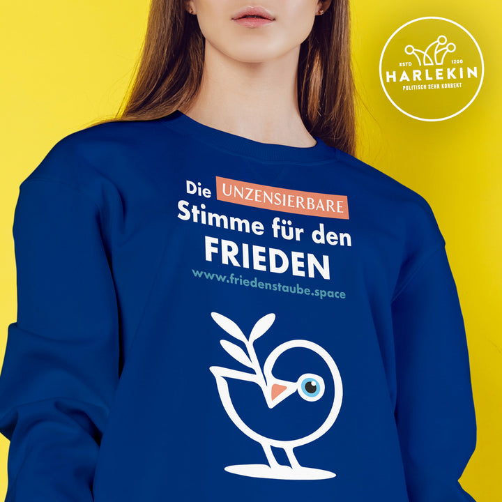 SWEATER MÄDELS • FRIEDENSTAUBE.SPACE - FRONTPRINT - dunkel