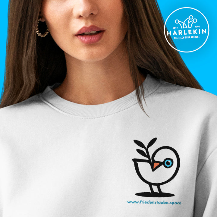 SWEATER MÄDELS • FRIEDENSTAUBE.SPACE - BRUST BADGE - hell