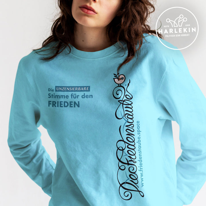 SWEATER MÄDELS • FRIEDENSTAUBE.SPACE - SEITENPRINT - hell