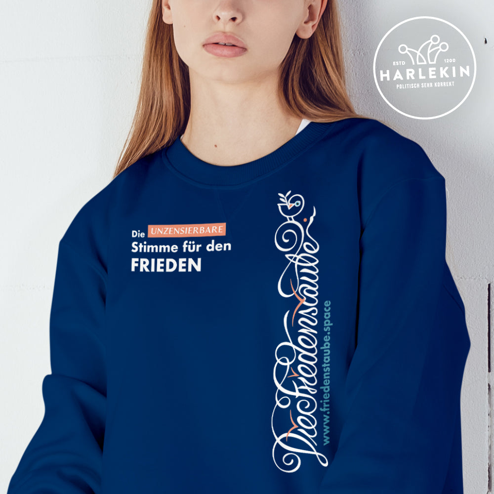 SWEATER MÄDELS • FRIEDENSTAUBE.SPACE - SEITENPRINT - dunkel