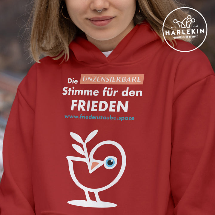 HOODIE MÄDELS • FRIEDENSTAUBE.SPACE - FRONTPRINT - dunkel