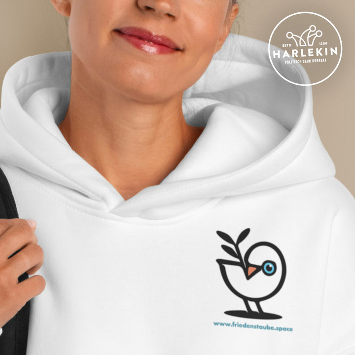 HOODIE MÄDELS • FRIEDENSTAUBE.SPACE - BRUST BADGE - hell