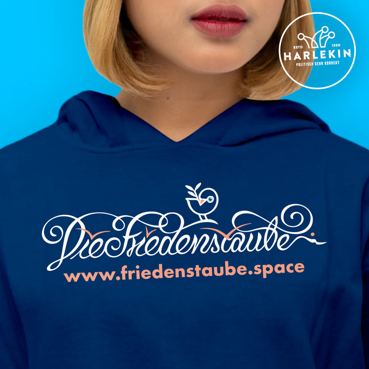 HOODIE MÄDELS • FRIEDENSTAUBE.SPACE - BRUSTPRINT - dunkel