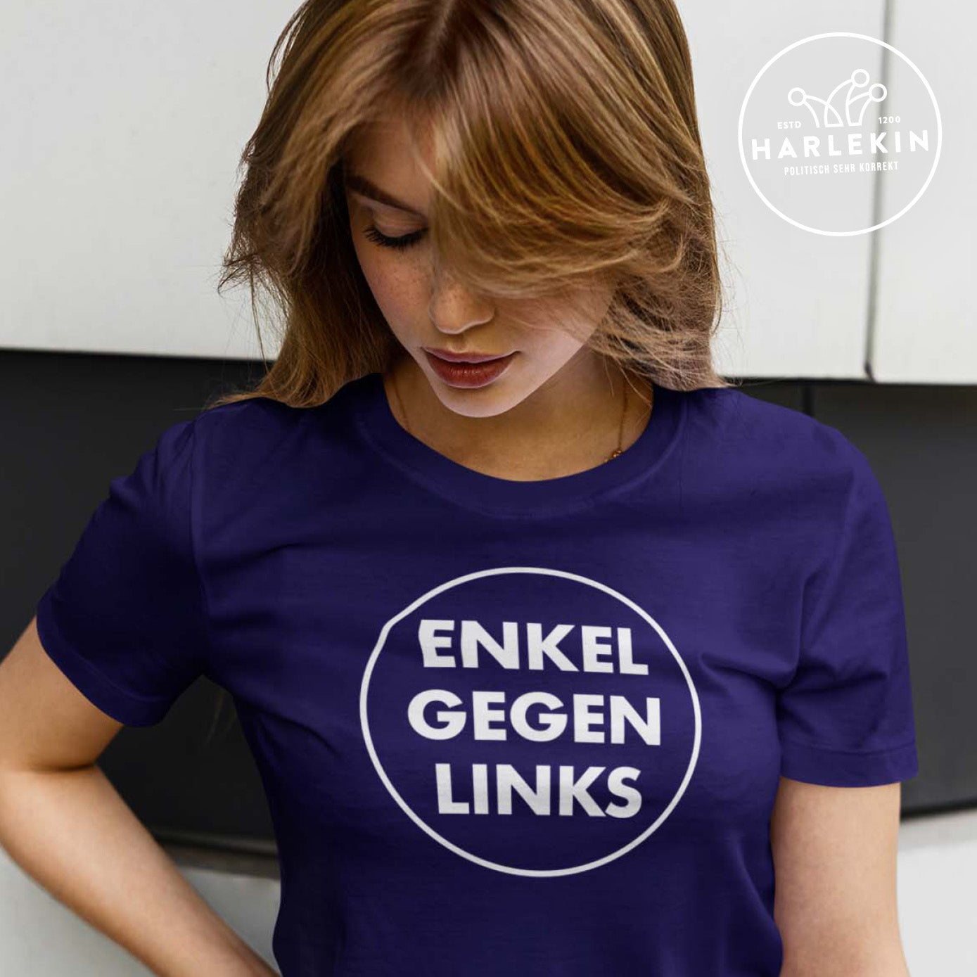 PREMIUM SHIRT MÄDELS • ENKEL GEGEN LINKS - dunkel