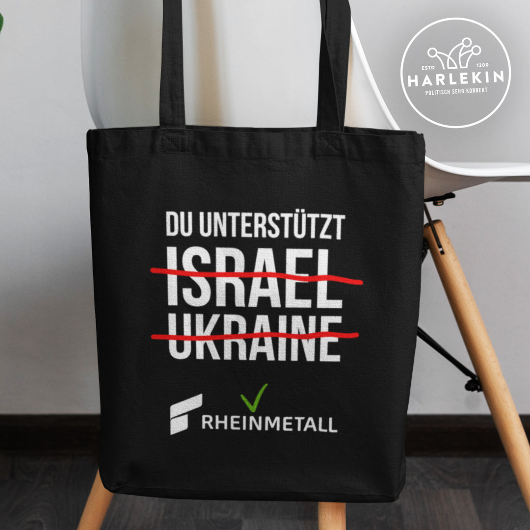 STOFFTASCHE • DU UNTERSTÜTZT RHEINMETALL - dunkel