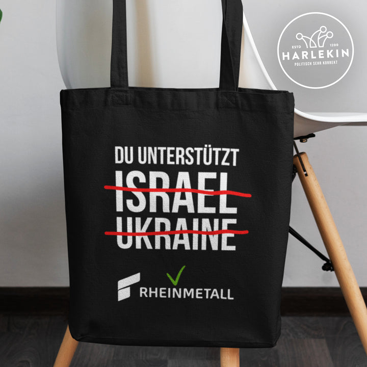 STOFFTASCHE • DU UNTERSTÜTZT RHEINMETALL - dunkel