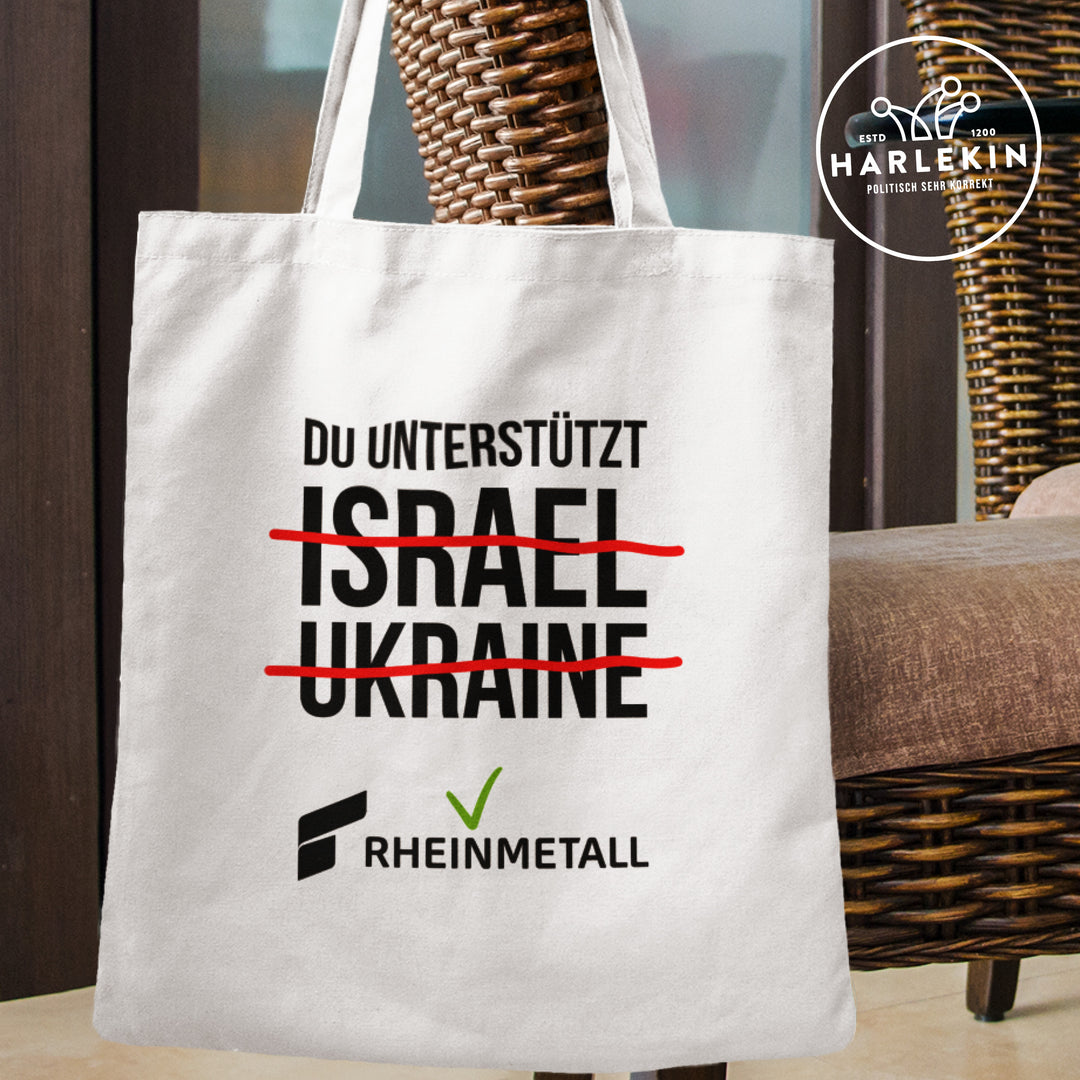 STOFFTASCHE • DU UNTERSTÜTZT RHEINMETALL - hell