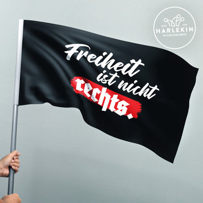 DEMOKR. WIDERSTAND FLAGGE / SCHWENKFAHNE • FREIHEIT IST NICHT RECHTS