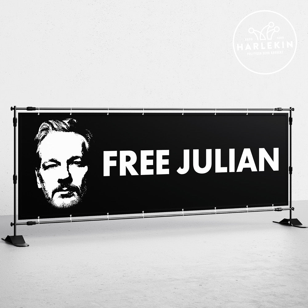 BANNER / PVC-PLANE extralang 3m x 1m • FREE ASSANGE! / FREE JULIAN