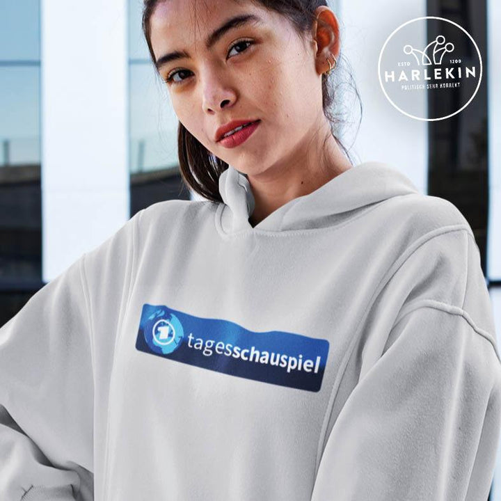 ADBUSTING & GUERILLA HOODIEKLEID MÄDELS • TAGESSCHAUSPIEL LOGO-HARLEKINSHOP
