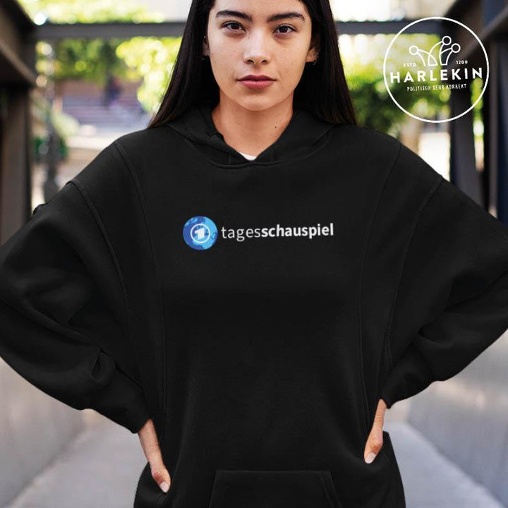 ADBUSTING & GUERILLA HOODIEKLEID MÄDELS • TAGESSCHAUSPIEL-HARLEKINSHOP