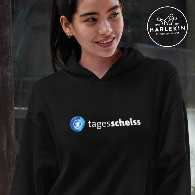 ADBUSTING & GUERILLA HOODIEKLEID MÄDELS • TAGESSCHEISS-HARLEKINSHOP