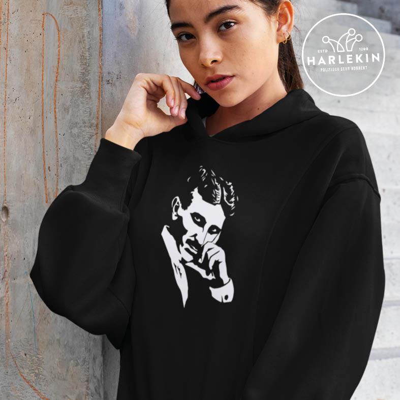 ADBUSTING & GUERILLA HOODIEKLEID MÄDELS • TESLA PORTRAIT-HARLEKINSHOP